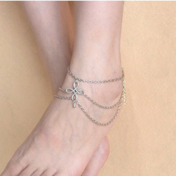 Multilayer Silver Leg Chain - Picture 2 of 5